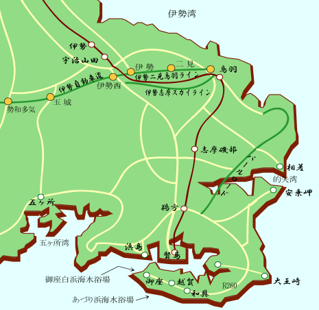 伊勢志摩鳥羽の周辺地図